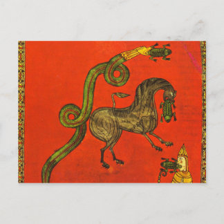 Medieval dragon postcard