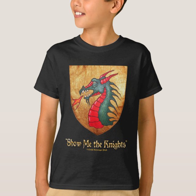 Medieval Dragon Shield T-Shirt (Front)