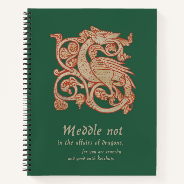 Medieval Dragon Spiral Notebook (Front)