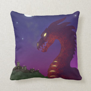 Medieval Dragon Throw Pillow