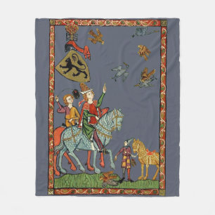 Medieval duck hunting with falcons? Fleece Blanket
