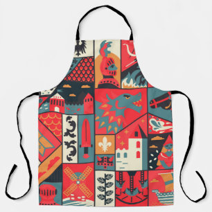 Medieval Elegance: Seamless Pattern Design Apron