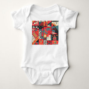 Medieval Elegance: Seamless Pattern Design Baby Bodysuit