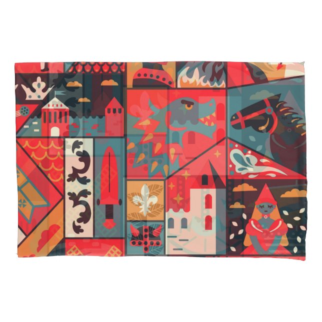 Medieval Elegance: Seamless Pattern Design Pillowcase (Front)