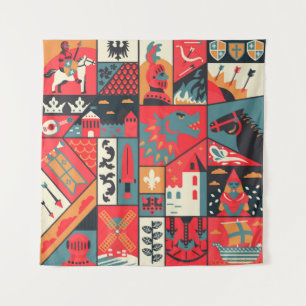 Medieval Elegance: Seamless Pattern Design Tapestry