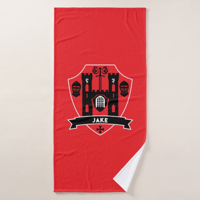 Medieval English Knight Dragon Bath Towel (Bath Towel)