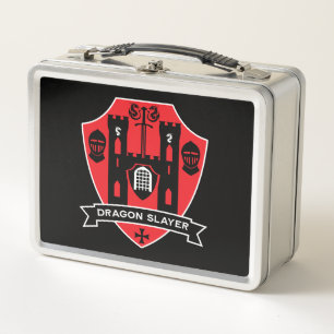 Medieval English Knight Dragon Metal Lunch Box