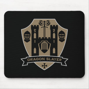 Medieval English Knight Dragon Mouse Pad