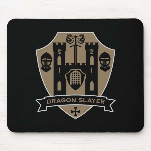 Medieval English Knight Dragon Mouse Pad (Front)