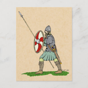 Medieval English/Saxon Warrior Postcard