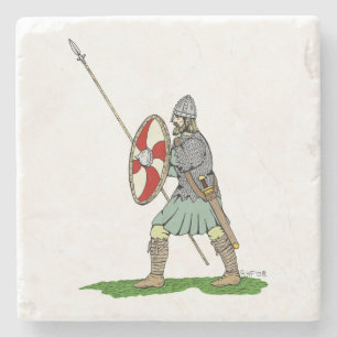 Medieval English/Saxon Warrior Stone Coaster
