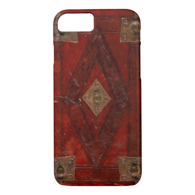 Medieval Engraved Red Leather Book Cover Design (Back)