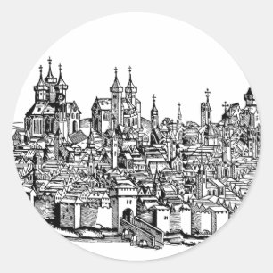 Medieval Erfurt Premium Chronicle of Thuringia Art Classic Round Sticker