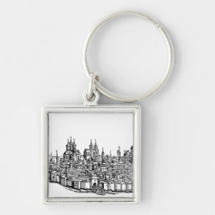 Medieval Erfurt Premium Chronicle of Thuringia Art Keychain