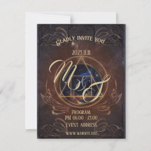 Medieval fantasy antique elegant book  invitation
