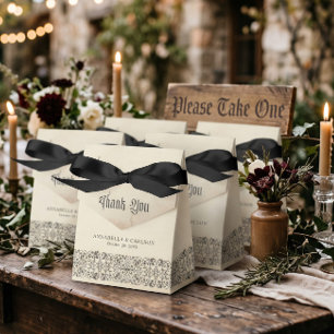 Medieval Fantasy Black Vintage Etching Wedding Favor Box