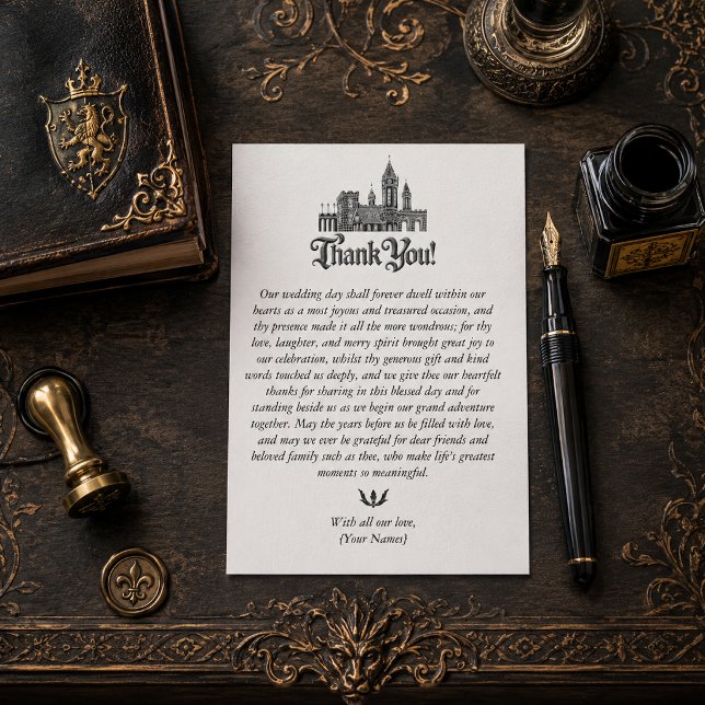 MEDIEVAL Fantasy Castle Wedding Thank You Card (Creator Uploaded)