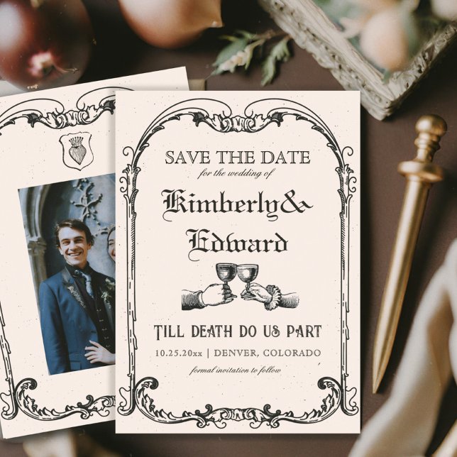 Medieval Fantasy Middle Ages Engraving  Save The Date (Creator Uploaded)