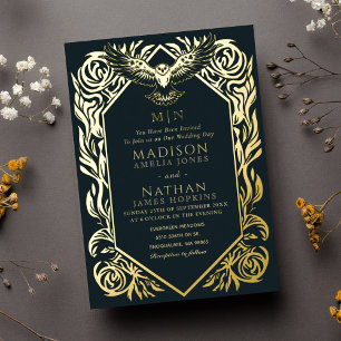 Medieval Fantasy Owl Wedding Invitation