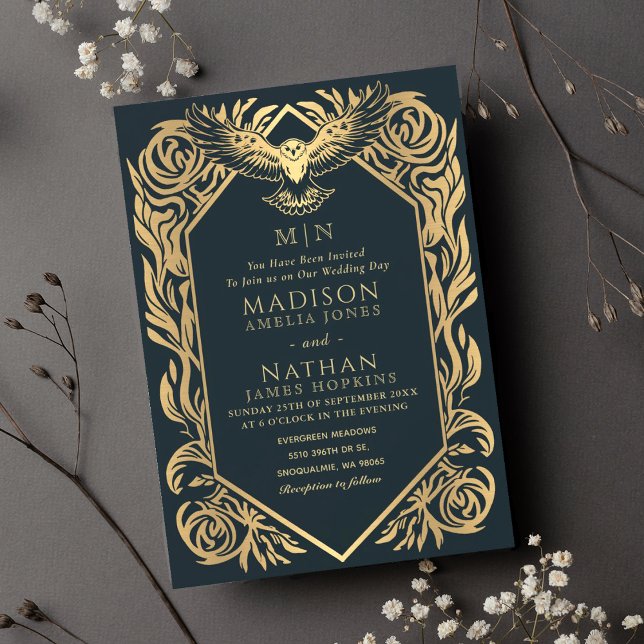 Medieval Fantasy Owl Wedding Invitation (Creator Uploaded)