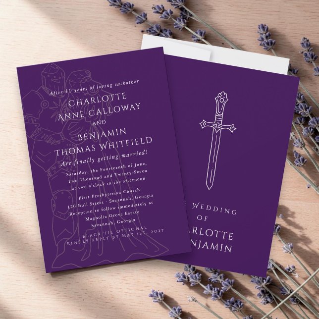 Medieval Fantasy Wedding Invitation | Royal Purple (Creator Uploaded)