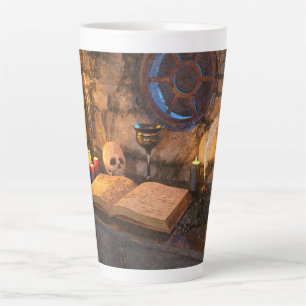 Medieval Fantasy Wizard's Study Latte Mug