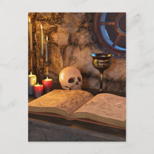 Medieval Fantasy Wizard's Study Postcard