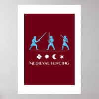 Medieval Fencing – Minimal Knight Guards Poster