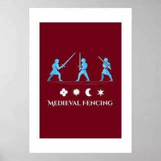 Medieval Fencing – Minimal Knight Guards Poster