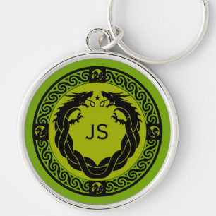 Medieval Fire Dragon Timepiece Keychain