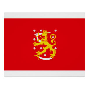 Medieval Flag of Finland Poster