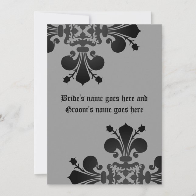 Medieval fleur de lis wedding invitation (Front)