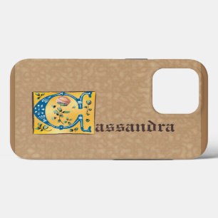 Medieval Floral Illuminated Letter C Monogram iPhone 13 Pro Case