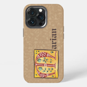 Medieval Floral Illuminated Letter M Monogram iPhone 13 Pro Case