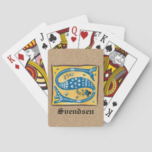 Medieval Floral Illuminated Letter S Monogram Playing Cards