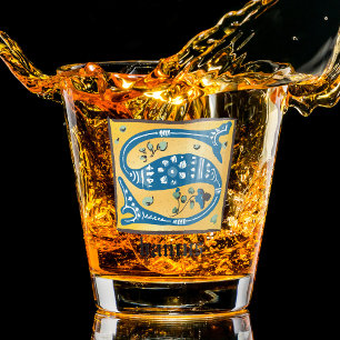 Medieval Floral Illuminated Letter S Monogram Shot Glass