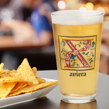 Medieval Floral Illuminated Letter X Monogram