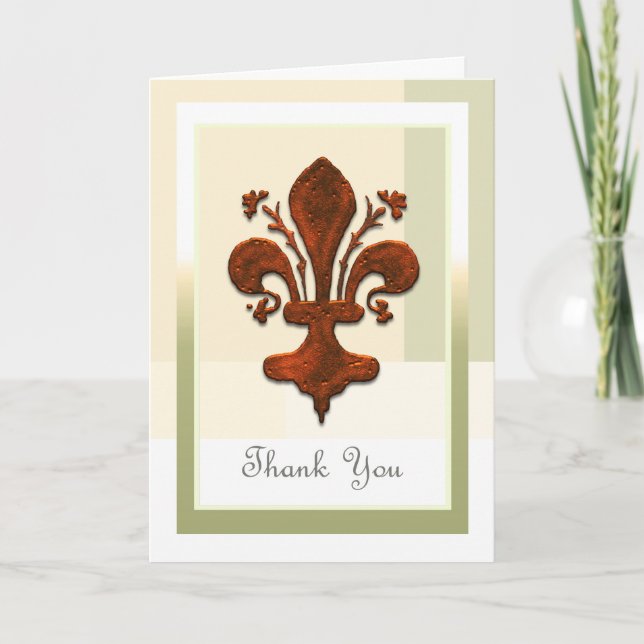 Medieval Florence Style Fleur de Lis Thank You Card (Front)