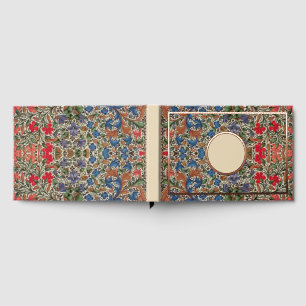 Medieval flower border mille fleurs guest book