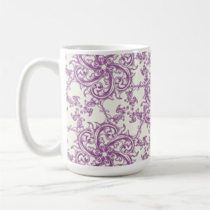 medieval flower pattern coffee mug
