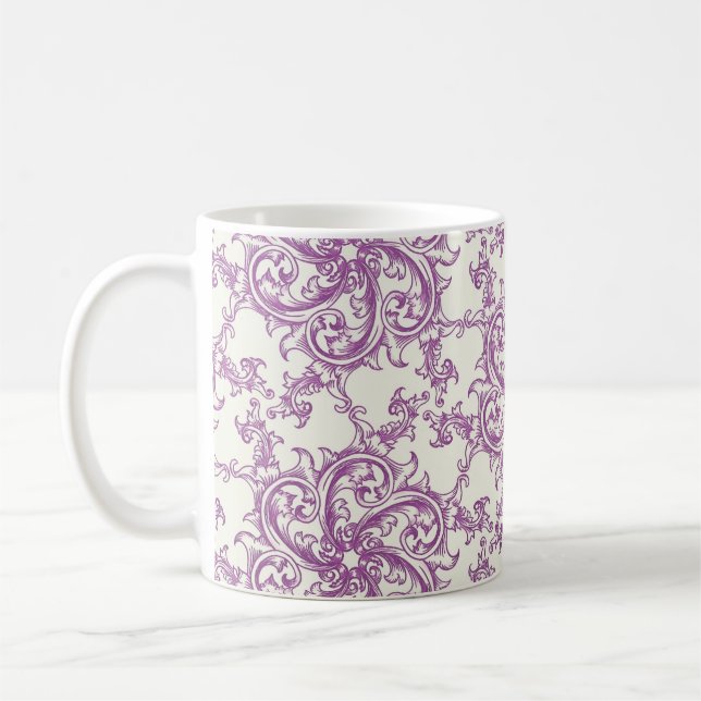 medieval flower pattern coffee mug (Left)
