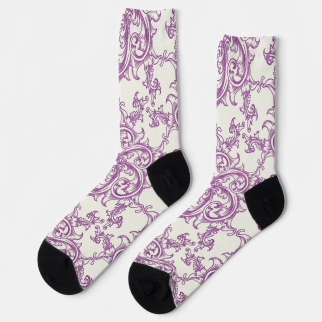 medieval flower pattern socks (Left)