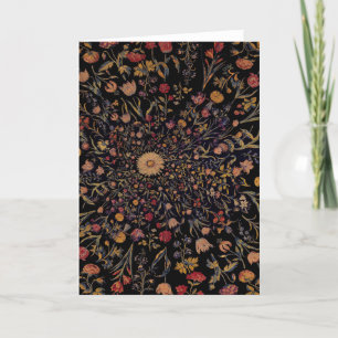 Medieval Flowers on Black Card
