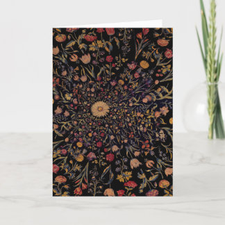 Medieval Flowers on Black Card