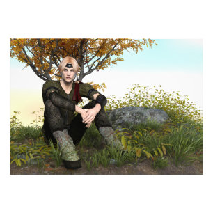 Medieval Forest Prince Fantasy Portrait Photo Print