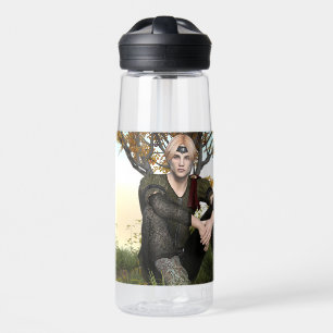 Medieval Forest Prince Fantasy Portrait Water Bottle