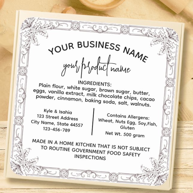 Medieval frame Texas Cottage Law Food label  (Creator Uploaded)
