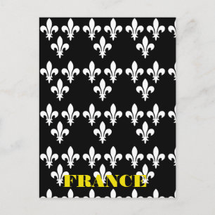 Medieval France Heraldic Print Monochromatic Art Postcard