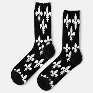 Medieval France Heraldic Print Monochromatic Art Socks