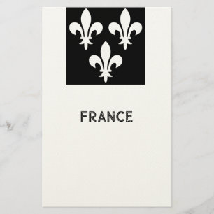 Medieval France Heraldic Print Monochromatic Art Stationery